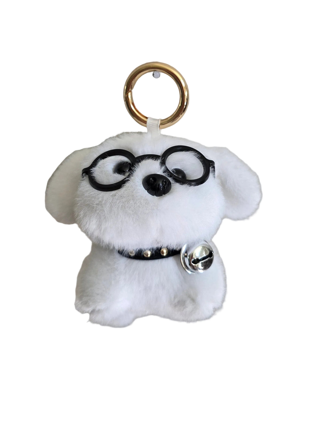 White Glasses Dog Charm