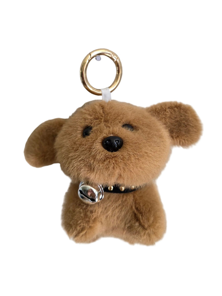 Brown Bell Dog Charm
